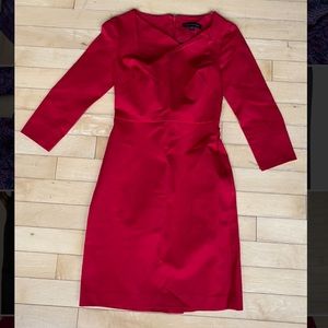 Petite Red Fitted Banana Republic Dress